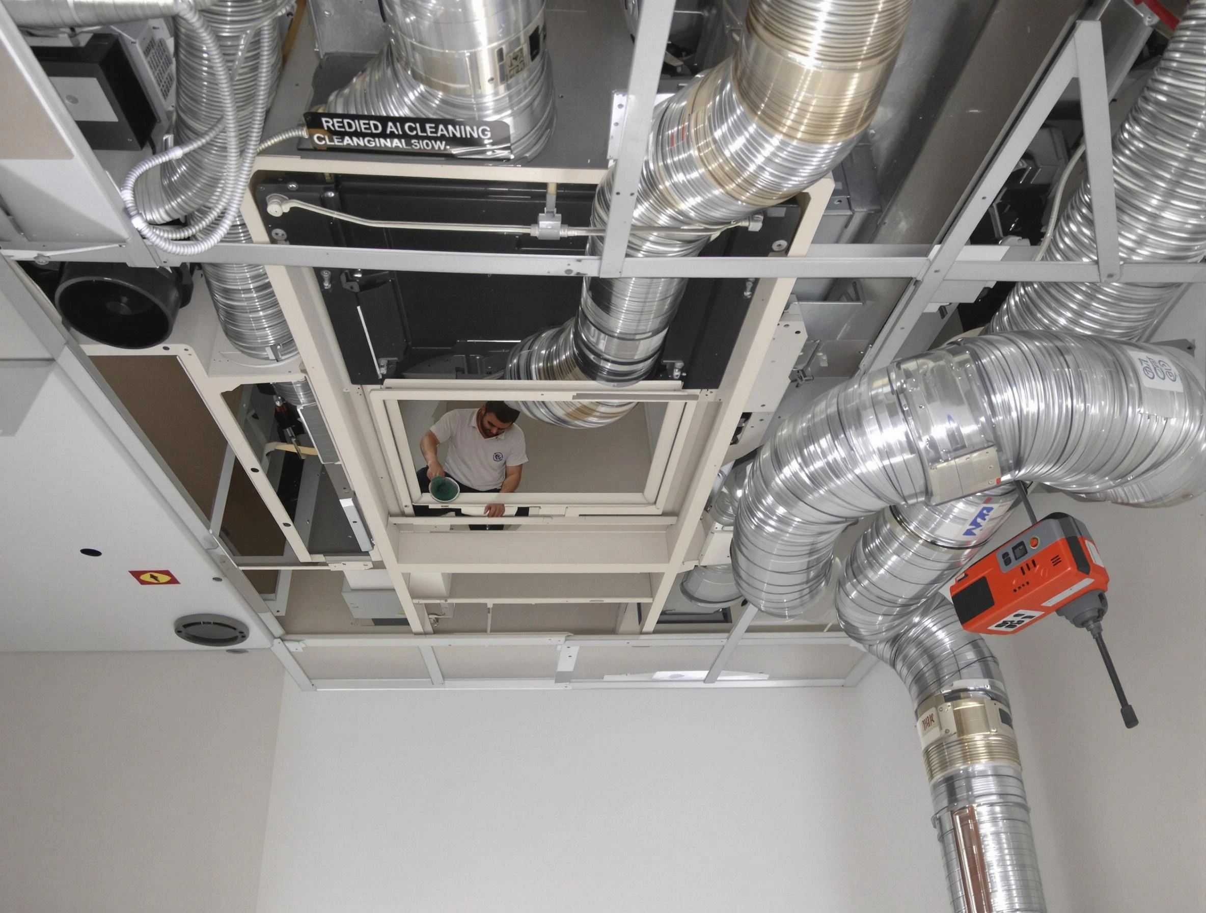 Clearfield Air Duct Cleaning technician performing detailed central duct system cleaning in Clearfield
